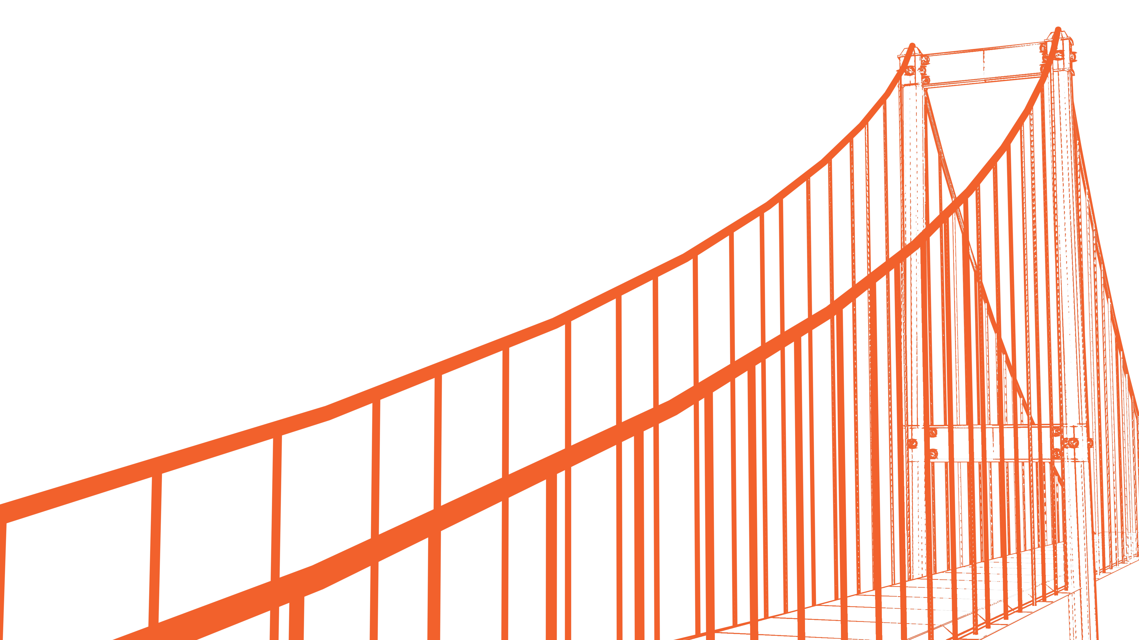 Orange wireframe of a highway